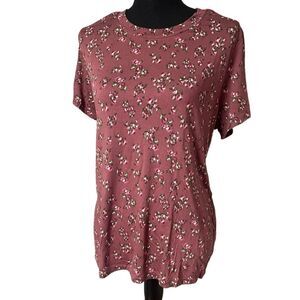 Torrid Dark Mauve Ditsy Floral Super Soft Jersey Tee N0553